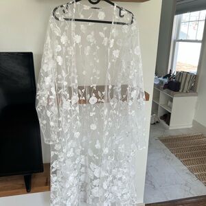 White Floral Lace Kimono